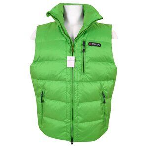 NEW Polo Ralph Lauren RLX Puffer Down Vest! Small Green Black RLX Patch on Front